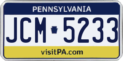 PA license plate JCM5233