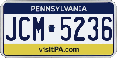 PA license plate JCM5236