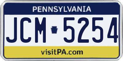 PA license plate JCM5254