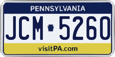 PA license plate JCM5260