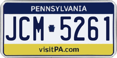 PA license plate JCM5261
