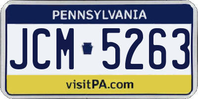 PA license plate JCM5263