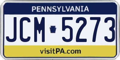 PA license plate JCM5273