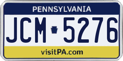 PA license plate JCM5276