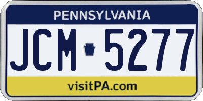 PA license plate JCM5277