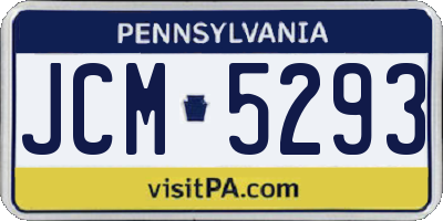 PA license plate JCM5293