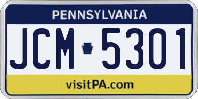PA license plate JCM5301