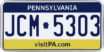 PA license plate JCM5303