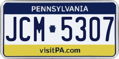 PA license plate JCM5307