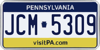 PA license plate JCM5309