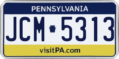 PA license plate JCM5313