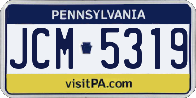 PA license plate JCM5319