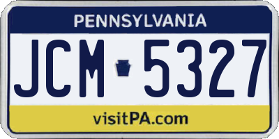 PA license plate JCM5327