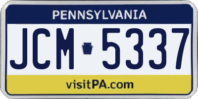 PA license plate JCM5337