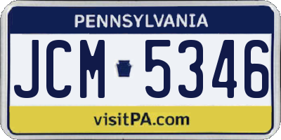 PA license plate JCM5346