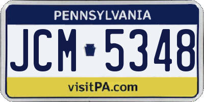 PA license plate JCM5348