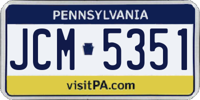 PA license plate JCM5351