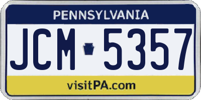 PA license plate JCM5357