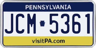 PA license plate JCM5361
