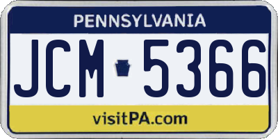 PA license plate JCM5366