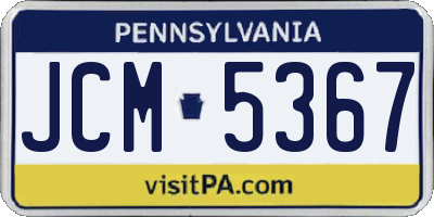PA license plate JCM5367