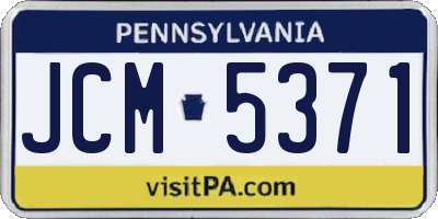 PA license plate JCM5371