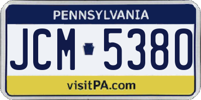 PA license plate JCM5380
