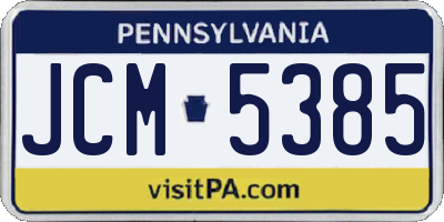 PA license plate JCM5385