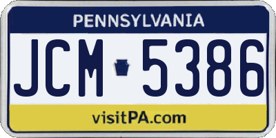 PA license plate JCM5386