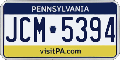 PA license plate JCM5394
