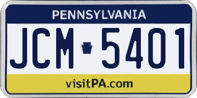 PA license plate JCM5401