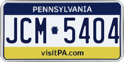 PA license plate JCM5404