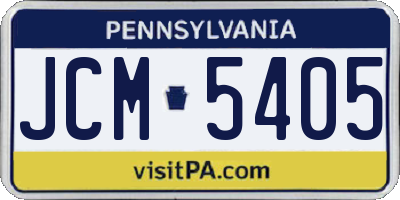 PA license plate JCM5405