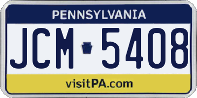 PA license plate JCM5408