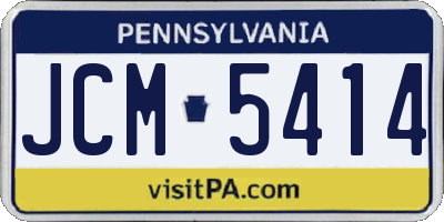 PA license plate JCM5414