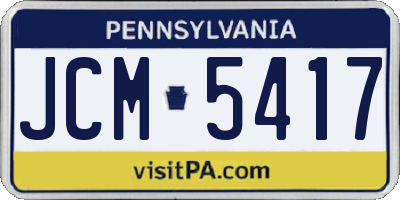 PA license plate JCM5417