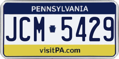 PA license plate JCM5429