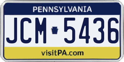 PA license plate JCM5436