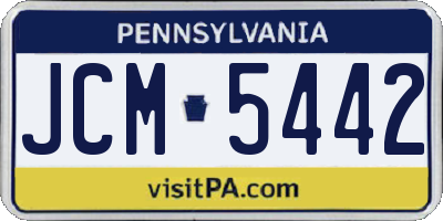 PA license plate JCM5442