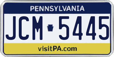 PA license plate JCM5445
