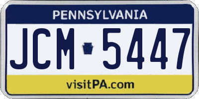 PA license plate JCM5447