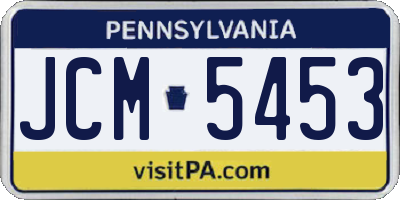 PA license plate JCM5453
