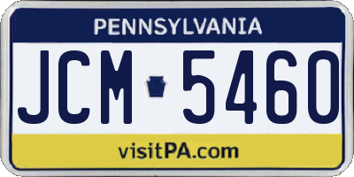 PA license plate JCM5460