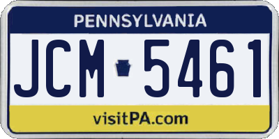 PA license plate JCM5461