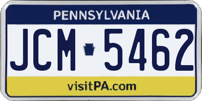 PA license plate JCM5462