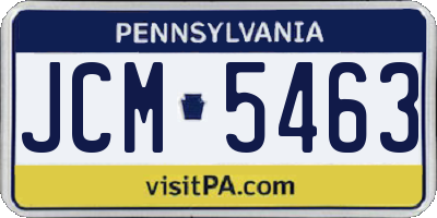PA license plate JCM5463
