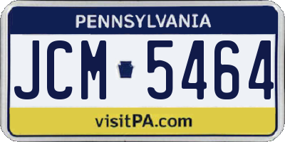 PA license plate JCM5464