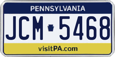 PA license plate JCM5468