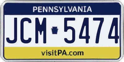 PA license plate JCM5474