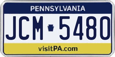 PA license plate JCM5480